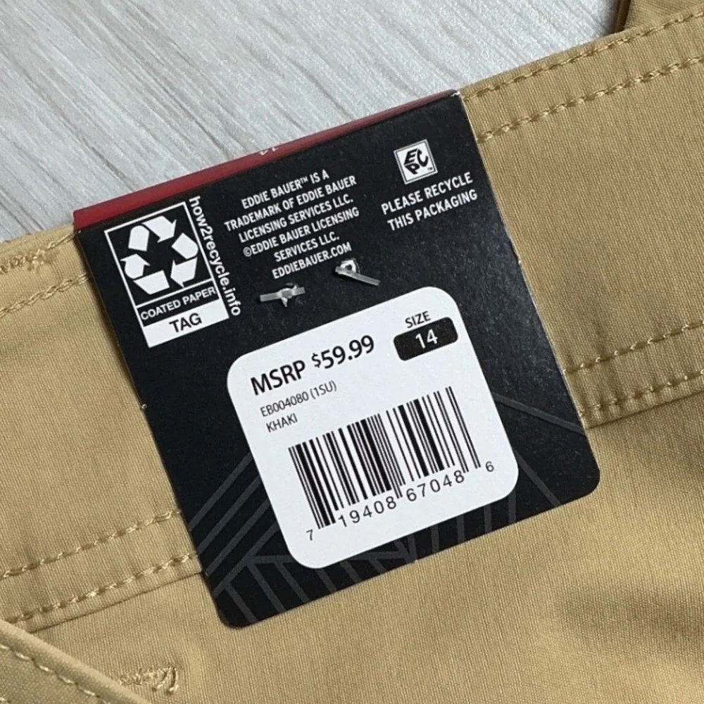 Eddie Bauer Cargo Pocket Short Women 14 Khaki New With Tags‎